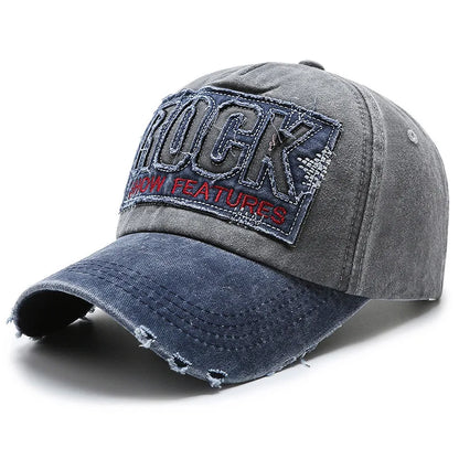 Korean Version Washed Letters Spring and Autumn Men'S and Women'S Fashion Shabby Denim Baseball Cap Sunhat Official Website
